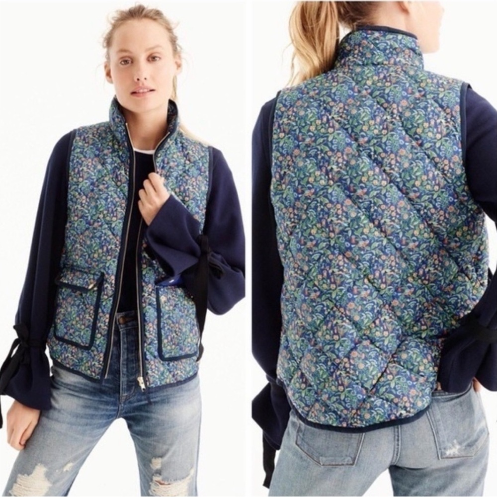 J.Crew x Liberty of London Catesby Floral Excursion Vest Quilted Puffer Small - Picture 7 of 14